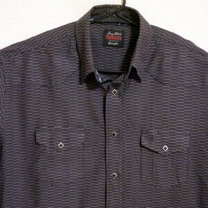 George Strait Troubadour Shirt Mens Large Wrangler Long Sleeve Diamond Snap